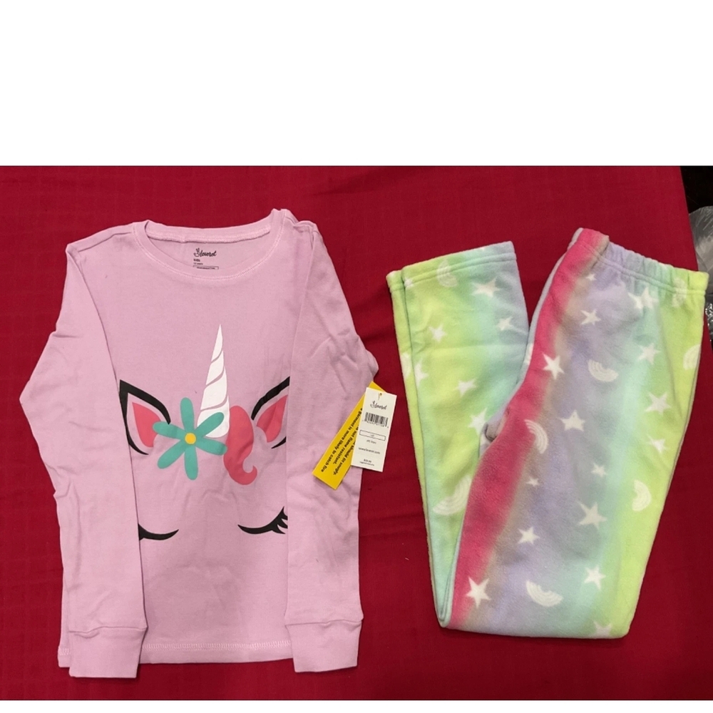 Unicorn Kids Pajamas Set - Pink and Multicolor